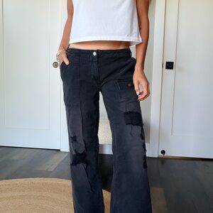 Pilcro Black Distressed Women Jeans